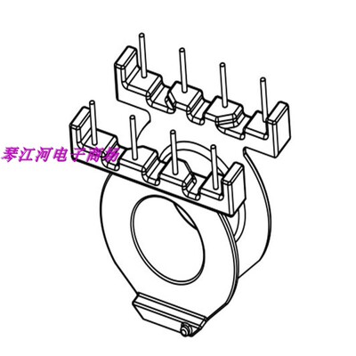 PQ3220卧式骨架磁芯4+4