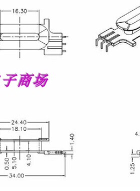 EDR2009电源变压器骨架磁芯立式5+3针