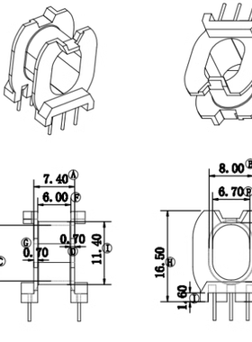 快充变压器ATQ18磁芯PC95材质加ATQ18骨架卧式3-3 针电木材质现货