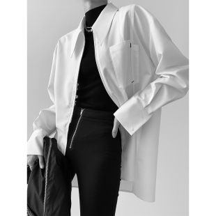 PAPERLLL辛间2025春夏新款双开头衬衫外套女上衣设计感百搭衬衣