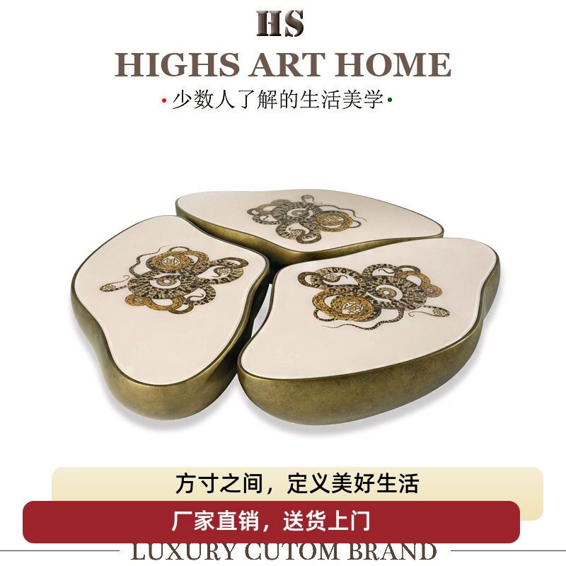 roberto cavalli轻奢高端艺术茶几 意大利别墅设计师coffee table