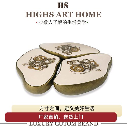 roberto cavalli轻奢高端艺术茶几 意大利别墅设计师coffee table