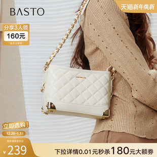 链条包通勤绗缝包单肩斜挎包女TY024CX5 时尚 百思图25秋季 商场新款