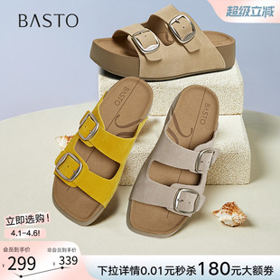凉鞋 百思图夏季 新款 懒人休闲厚底勃肯拖鞋 B9311BT5 外穿女拖鞋