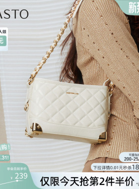 百思图春秋商场新款时尚链条包通勤绗缝包单肩斜挎包女TY024CX5