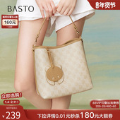 商场同款 百思图2025春季 新款 时髦通勤水桶包单肩斜挎包女X3594AX5