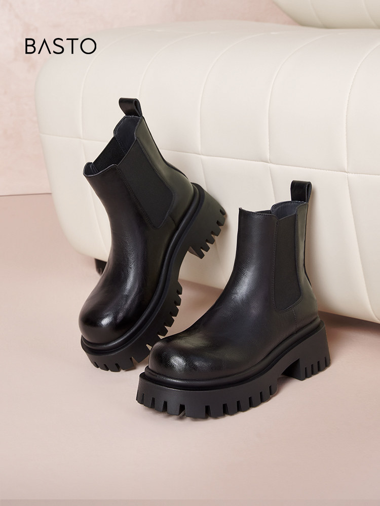 최고의 겨울 두꺼운 밑창 굴뚝 부츠 첼시 부츠 마틴 부츠 두꺼운 뒤꿈치 여성 짧은 부츠 ID108DD3