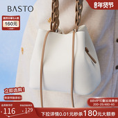 菜篮子水桶包时尚 百思图25秋季 商场新款 简约通勤斜挎包女TY019CX5