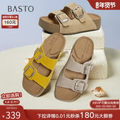 新款 懒人休闲厚底勃肯拖鞋 凉鞋 百思图2025夏季 外穿女拖鞋 B9311BT5