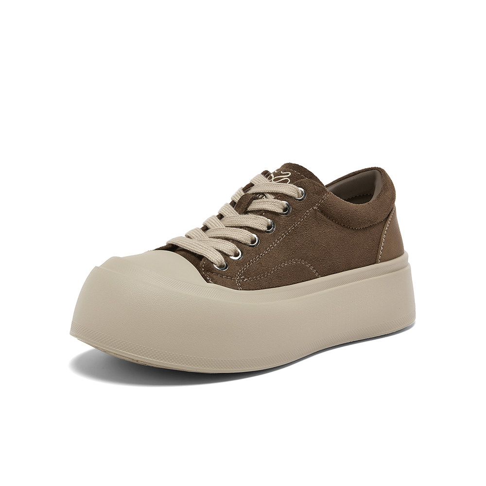 【好物体验专享】百思图2026春商场新款板鞋街头运动女鞋3801AM6,女鞋,休闲板鞋,淘宝优惠券,粉丝福利购,淘宝优惠卷