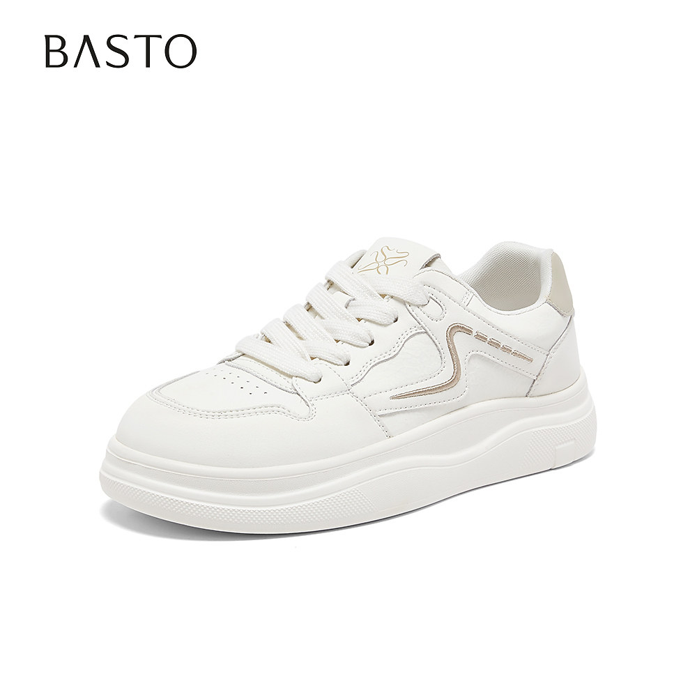 【好物体验专享】百思图2025春季商场新款小白鞋女休闲鞋D3762AM6