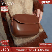 百思图商场同款 时尚 百搭潮流复古迷你马鞍包单肩斜挎包女X2782DX2