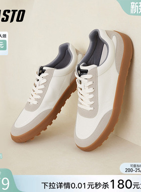 百思图春秋商场同款时尚复古德训鞋板鞋情侣休闲鞋Y1101AM3