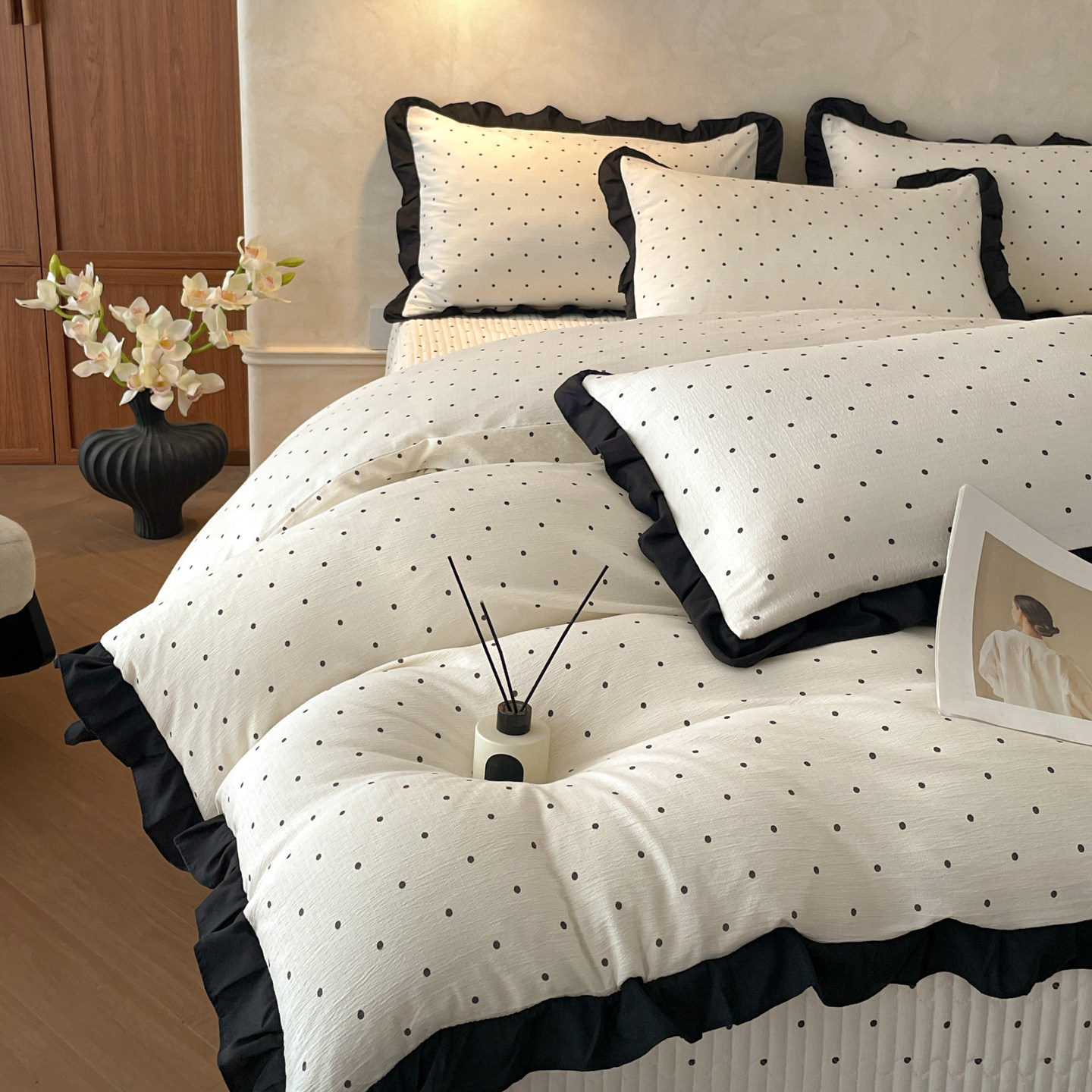 水洗棉床盖四件套三件套绗缝夹棉防滑床单被套亲肤四季通用可机洗