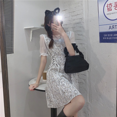Real price new super Xianqi waist strap slim lace dress