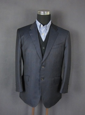 美国品牌S/史家藏蓝色条纹男士西服中古款 春秋季羊毛面料 H644