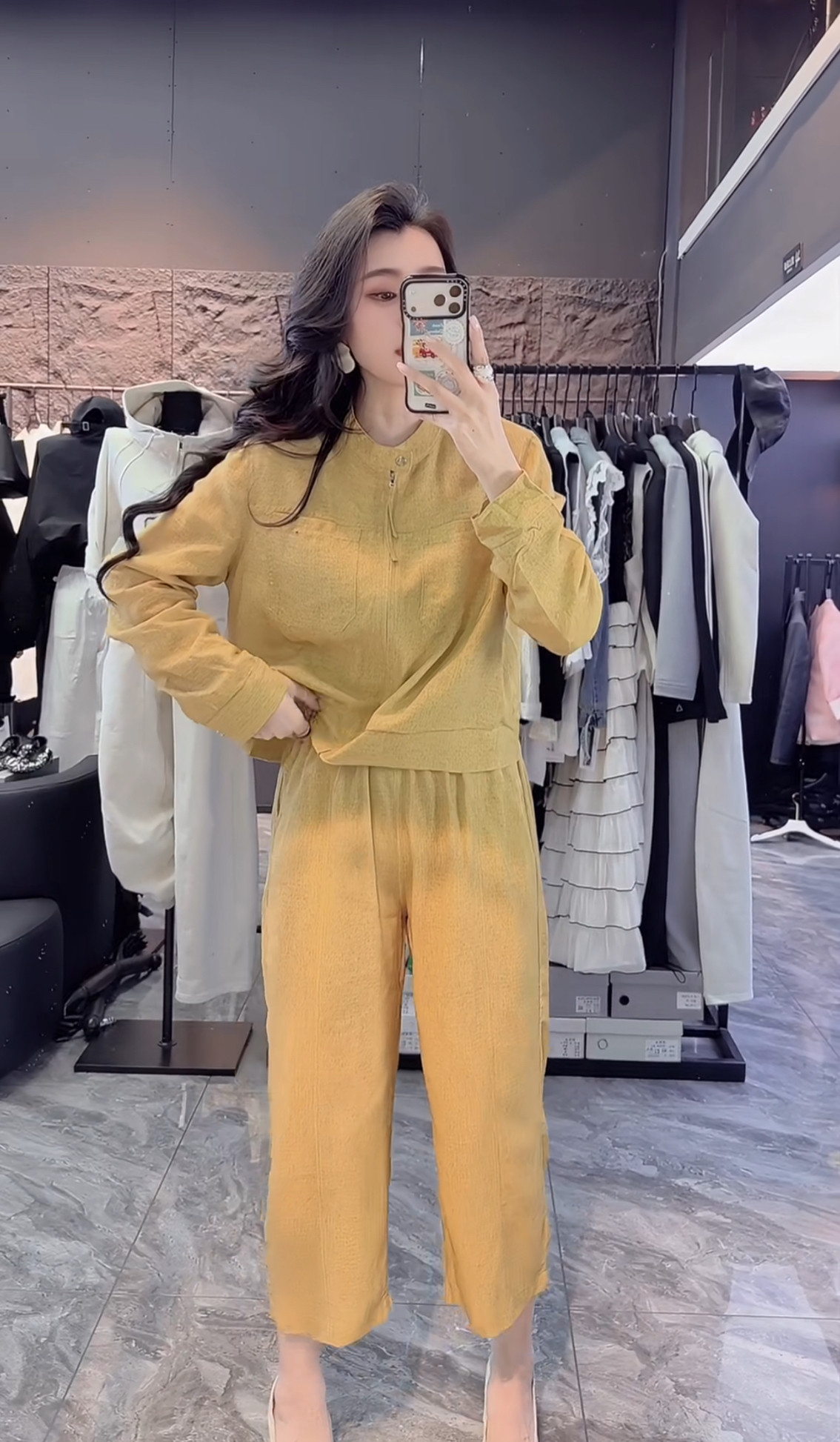 欧货时尚苎麻宽松夹克外套九分阔腿裤套装女2026春上衣裤子两件套