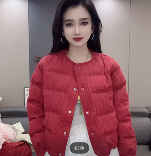 韩系棉服轻薄夹棉短外套女2026秋冬小个子高级感宽松圆领夹克上衣