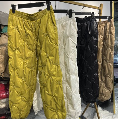 高腰羽绒棉裤女外穿2025秋冬新款宽松束脚加厚保暖裤九分休闲裤子