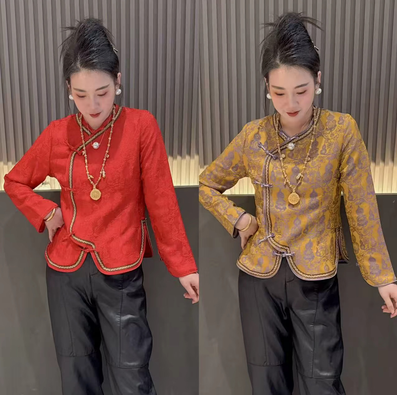 新中式国风盘扣贡缎提花衬衣女2025秋冬复古小衫上衣唐装禅意外穿,女装/女士精品,上衣,淘宝优惠券,粉丝福利购,淘宝优惠卷