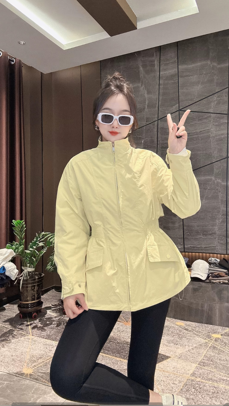 欧货立领收腰风衣外套女中长款2026春新款宽松休闲气质冲锋衣上衣