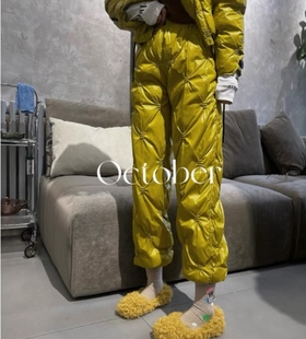 新款 女冬季 2025休闲加厚外穿保暖潮 松紧腰宽松轻薄防寒裤 抖音爆款