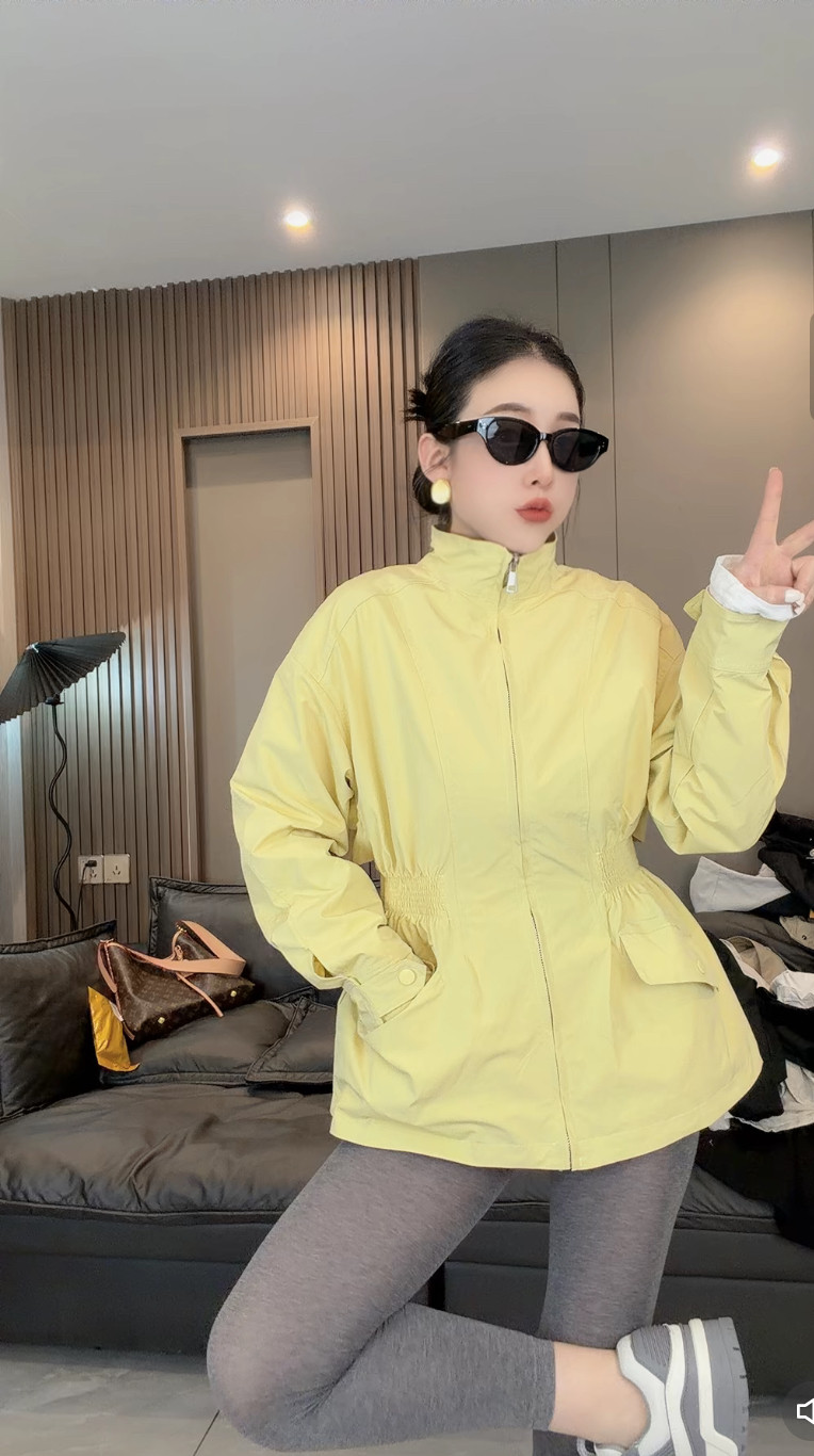 欧货立领收腰风衣外套女中长款2026春新款宽松休闲气质冲锋衣上衣