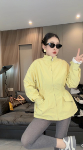 欧货立领收腰风衣外套女中长款2026春新款宽松休闲气质冲锋衣上衣