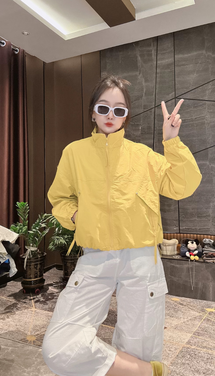 欧洲站2026春季新款立领上下拉链口袋装饰宽松时尚休闲短外套上衣