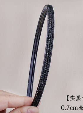 水钻发箍发捆带钻镶钻钻石黑钻头箍细重工高级感满钻发女款发箍女