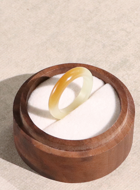 和田玉且末糖黄14号叠戴戒指