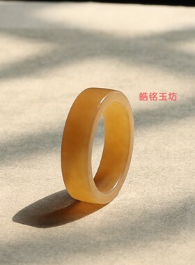 和田玉糖玉20号戒指直切素面