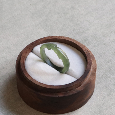 天然和田玉海豚戒指随型指环