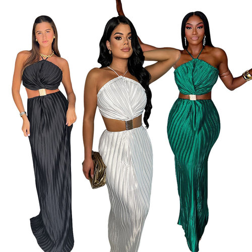 new Women's sexy lace-up evening dress back slit Party skirt