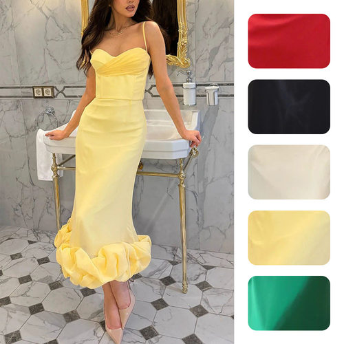 2026 Women's solid color camisole dress slimming party skirt