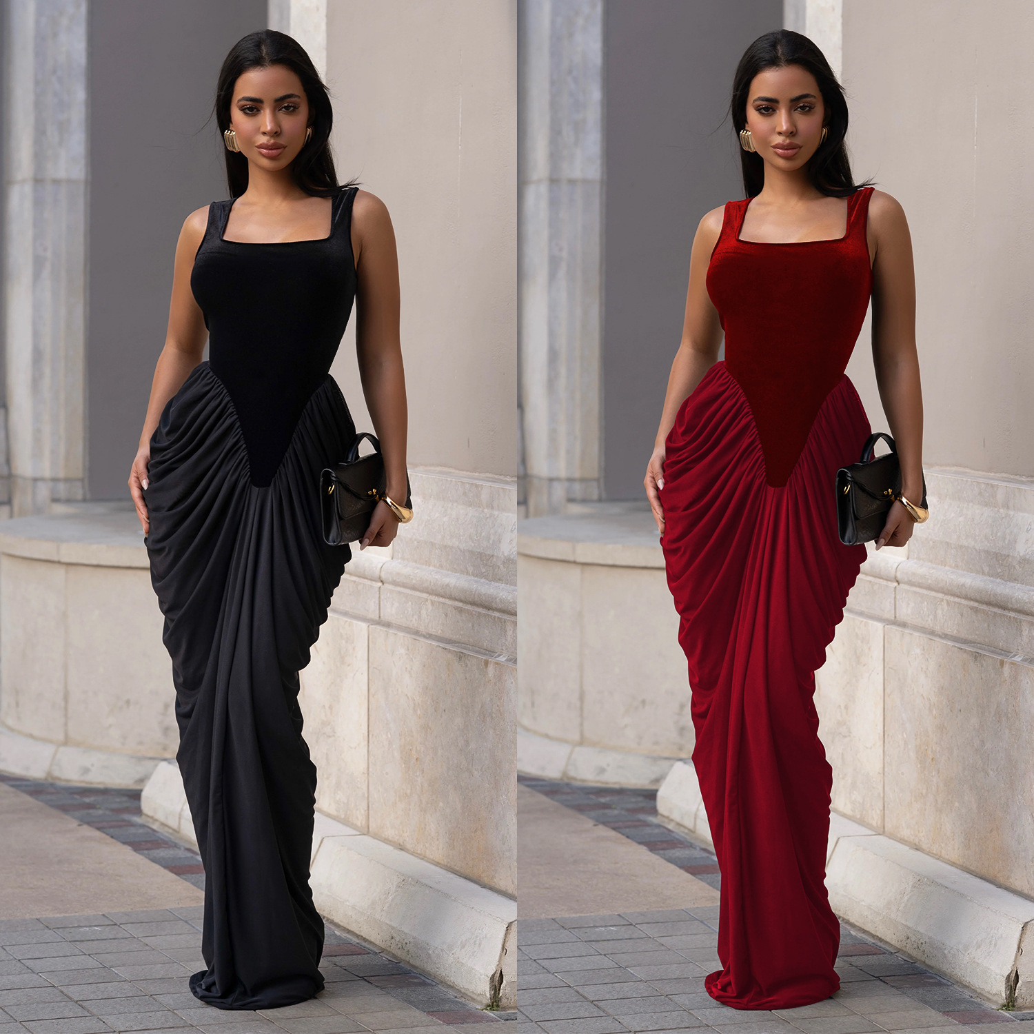 Fashion women's backless sleeveless hip-hugging dress Sexy