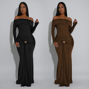 sexy one hugging women dress arm fitted Fashion shoulder