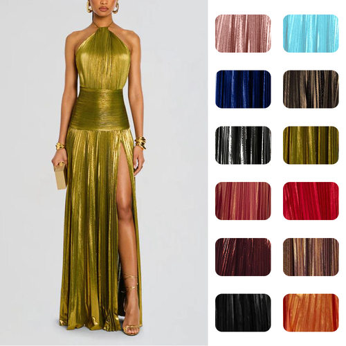 2026 new Women's slit neck hanging sleeveless backless dress