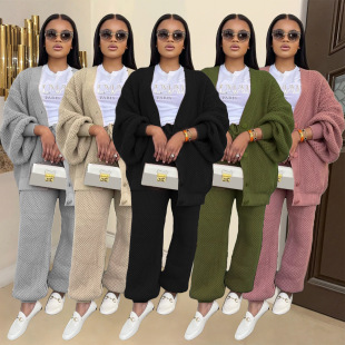 neck women piece for sweater cardigan casual set two 2025