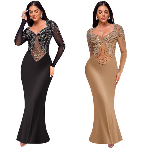 new Women's fashion diamond press party dress skirt Evening