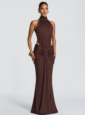2026 New elegant sexy fashion backless fishtail skirt dress