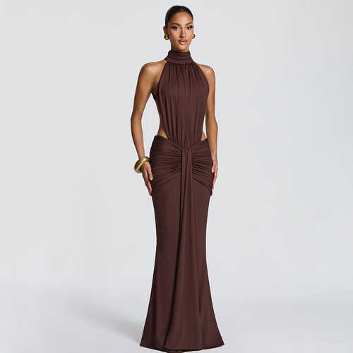 2026 New elegant sexy fashion backless fishtail skirt dress