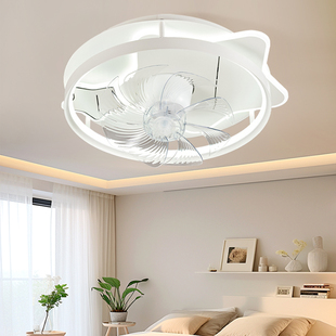 2025中山卧室风扇灯新款 水晶高端轻奢房间360摇头吸顶全光谱灯具