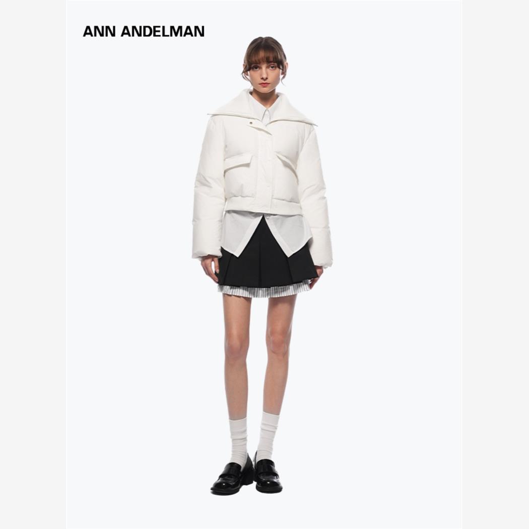 ANNDELM白色短款羽绒服