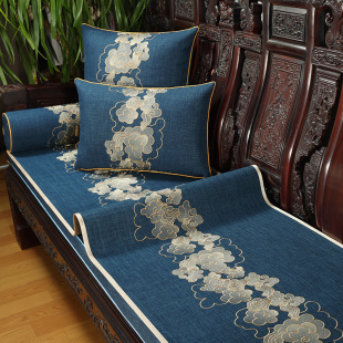 新中式实木沙发垫四季通用高档沙发套罩红木全盖巾沙发盖布可定制