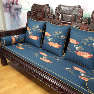 中式沙发坐垫实木沙发圈椅管帽椅垫加厚罗汉床海绵垫套罩可定制
