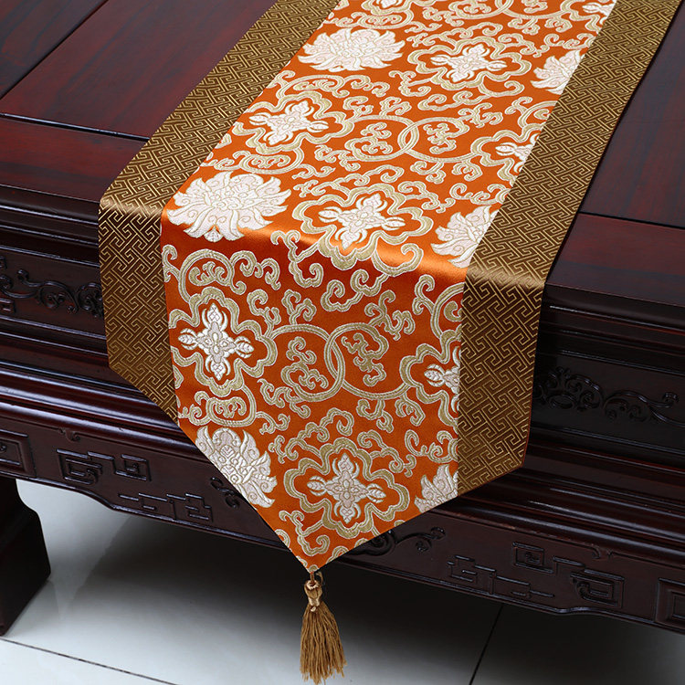 艺必旭 中式时尚简约织锦缎餐桌桌旗桌布 茶几布艺|旗 床旗 台布,居家布艺,桌旗,淘宝优惠券,粉丝福利购,淘宝优惠卷