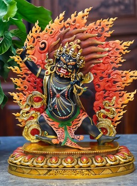 艺精品彩绘热灼色金刚手菩萨佛像