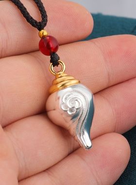 藏式新款铜质右旋海螺噶乌瓶项链