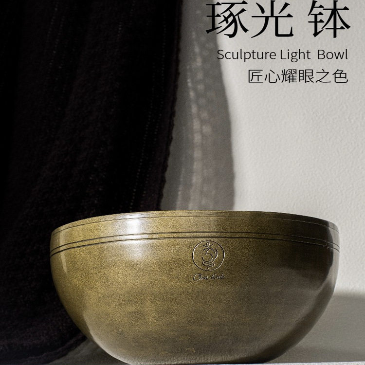 尼泊尔手工颂钵omlink琢光颂钵冥想瑜伽音乐会身体音疗钵装饰摆件